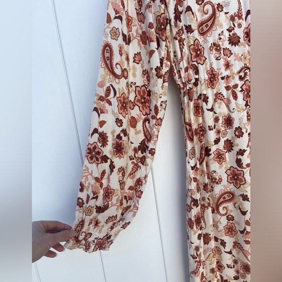 Rip Curl Dessert Dawn Maxi Dress Long Sleeve Small Floral Boho - Picture 8 of 12